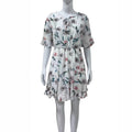 Vestido floral com decote em V e atilhos nas costas, roupa de verão para mulher, modelo curto.