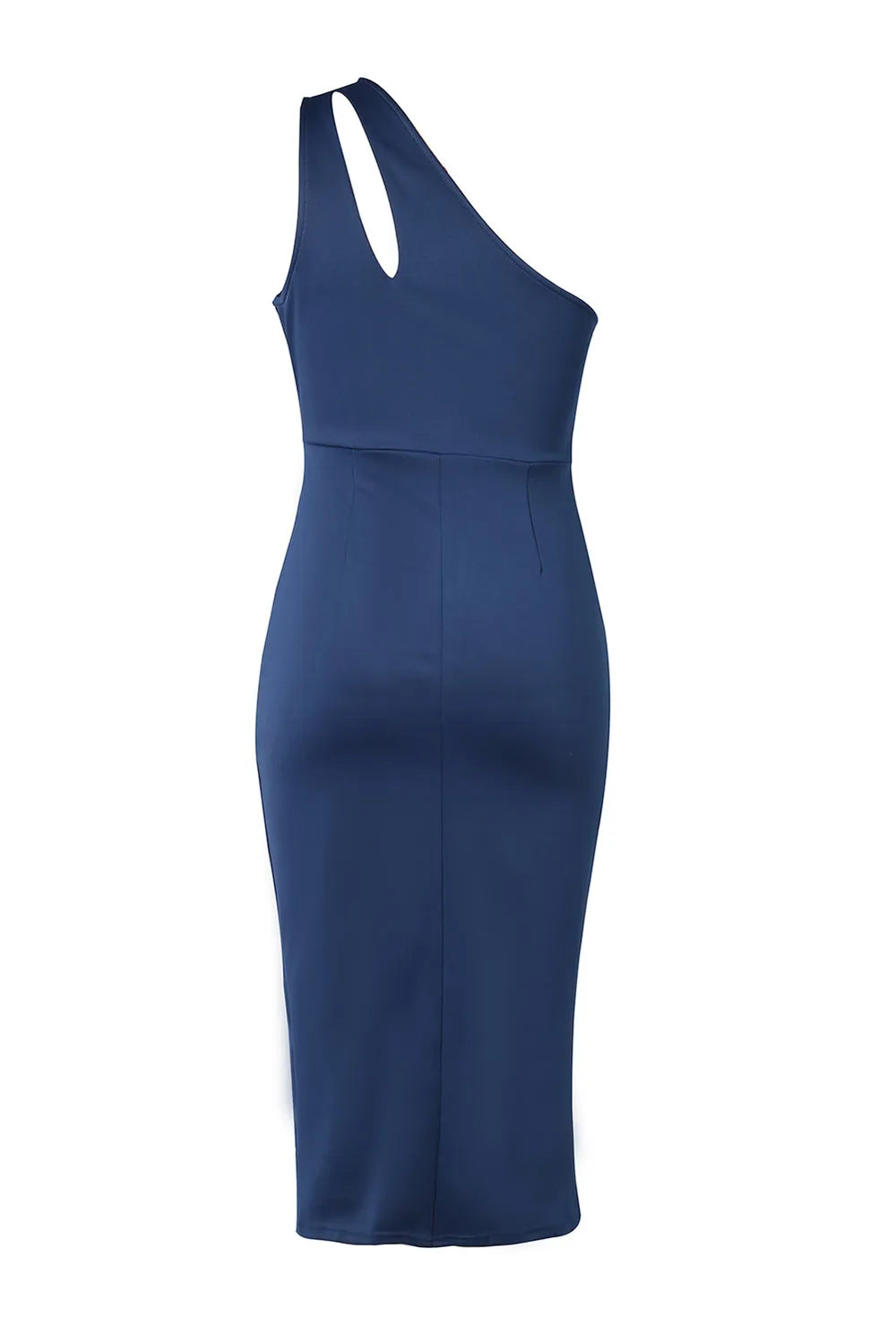 Stylish Ruched Cutout Single Shoulder Dress